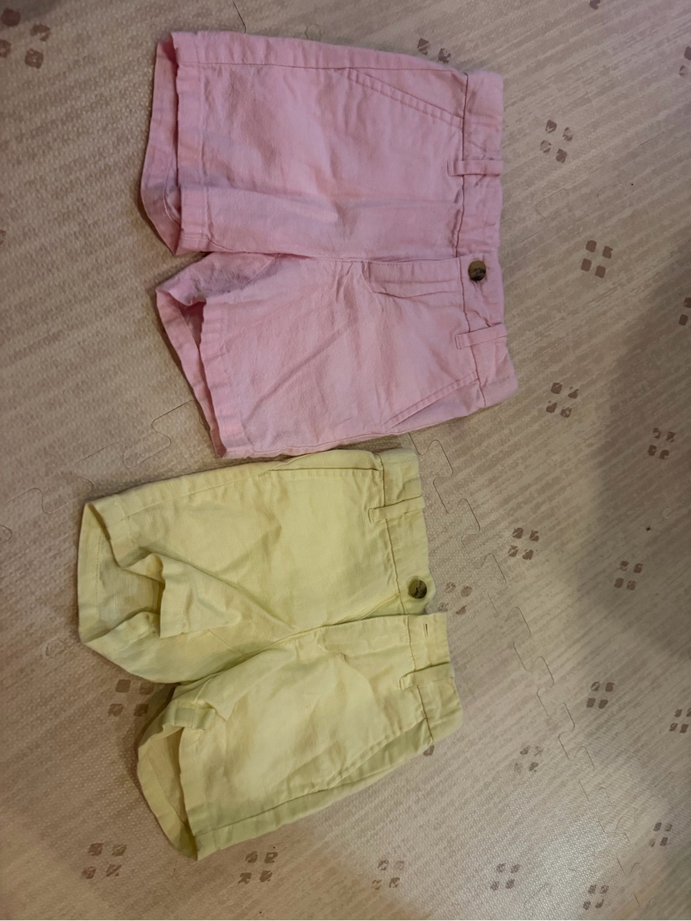 Janie and Jack Pink and Yellow Cotton Pull-On Shorts Set